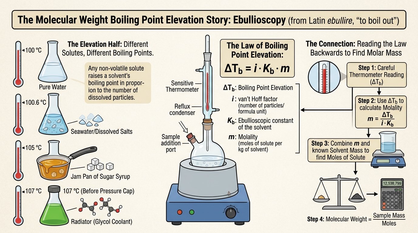 molecular weight boiling point elevation calculator solving molar mass from delta Tb
