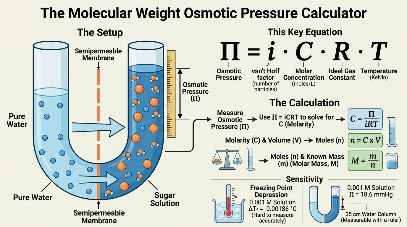 molecular weight osmotic pressure calculator solving molar mass from a measured osmotic pressure