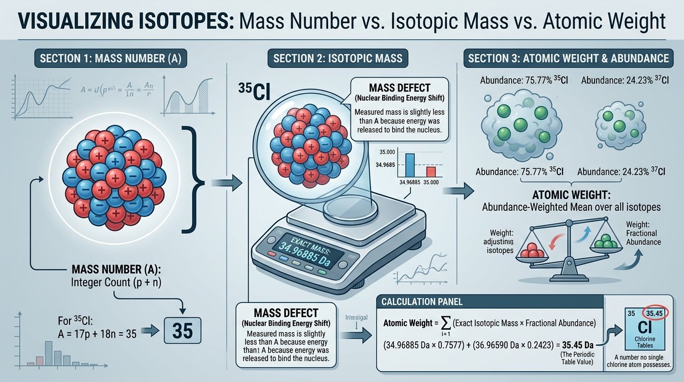 isotopic mass calculator showing exact masses and abundances of stable isotopes