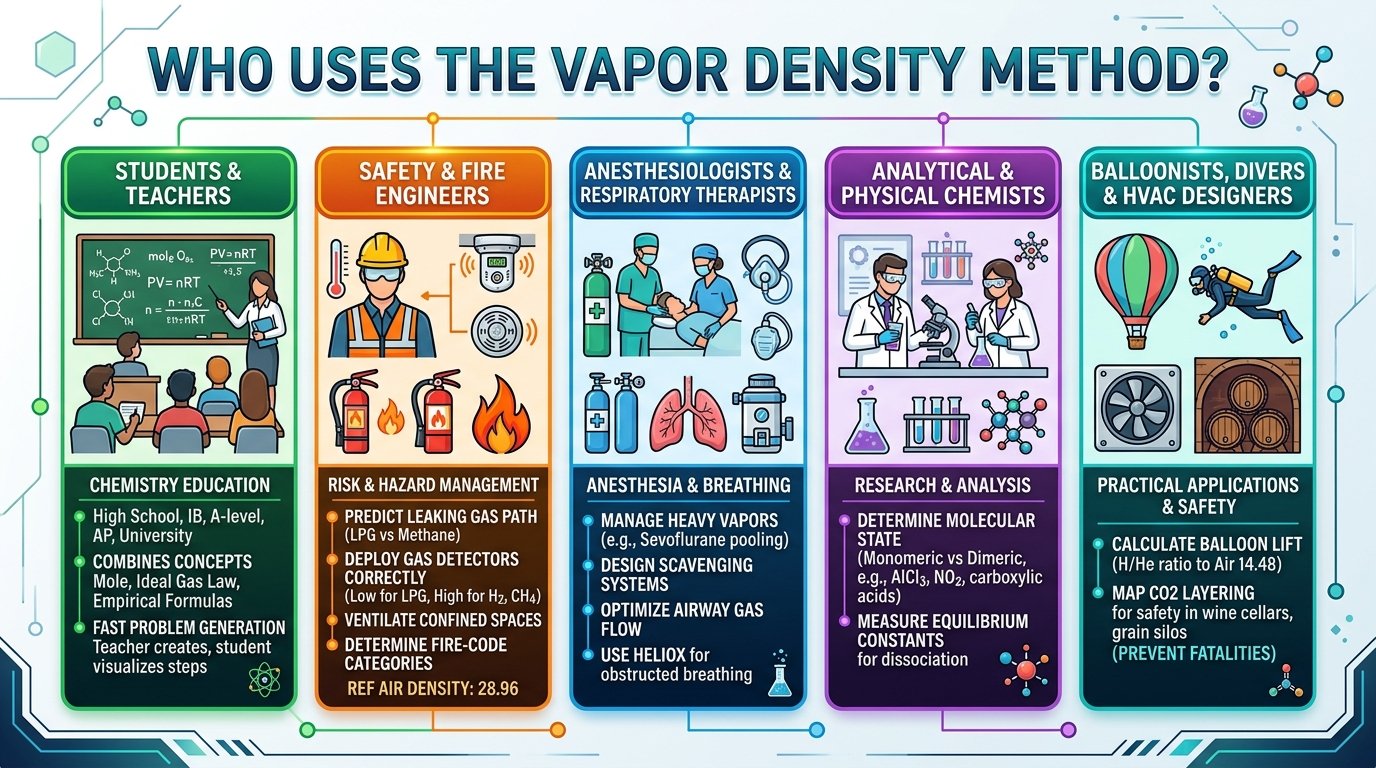 molecular weight vapor density applications from the Victor Meyer apparatus to gas safety data sheets and anesthetic vapors