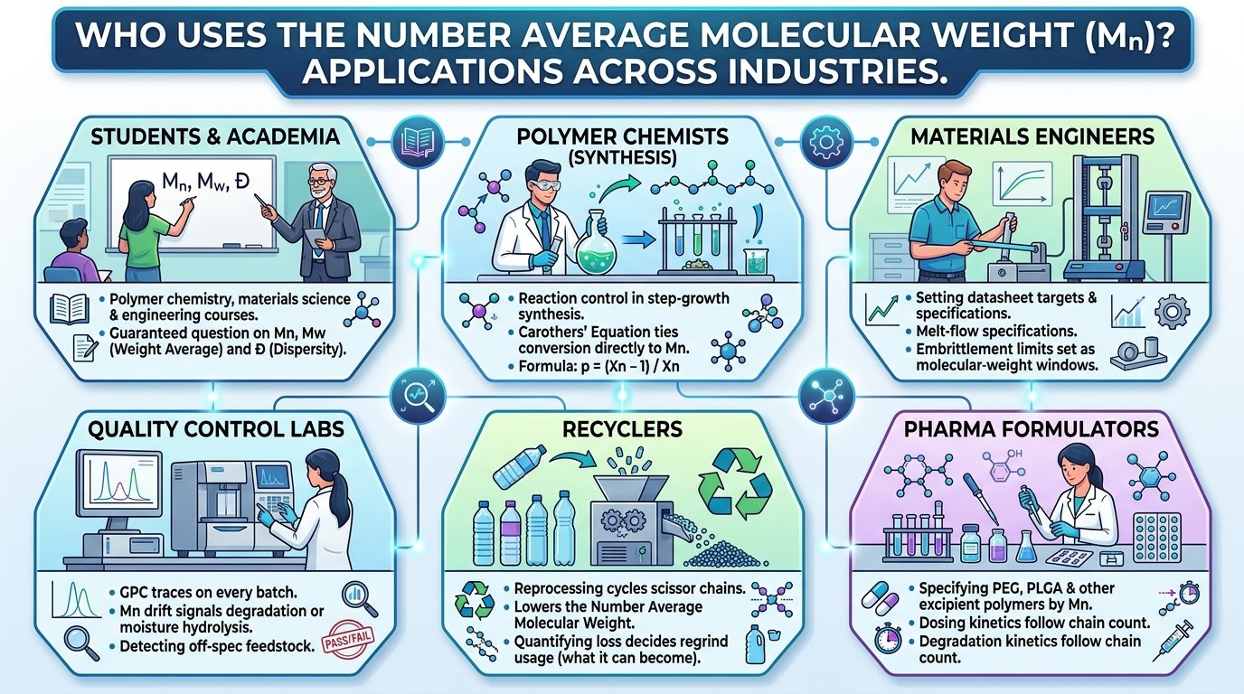 polymer scientists using a number average molecular weight polymer calculator with GPC data
