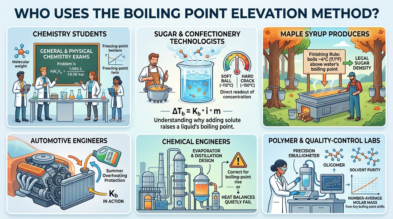 molecular weight boiling point elevation experiment with ebulliometer and Cottrell pump in a laboratory