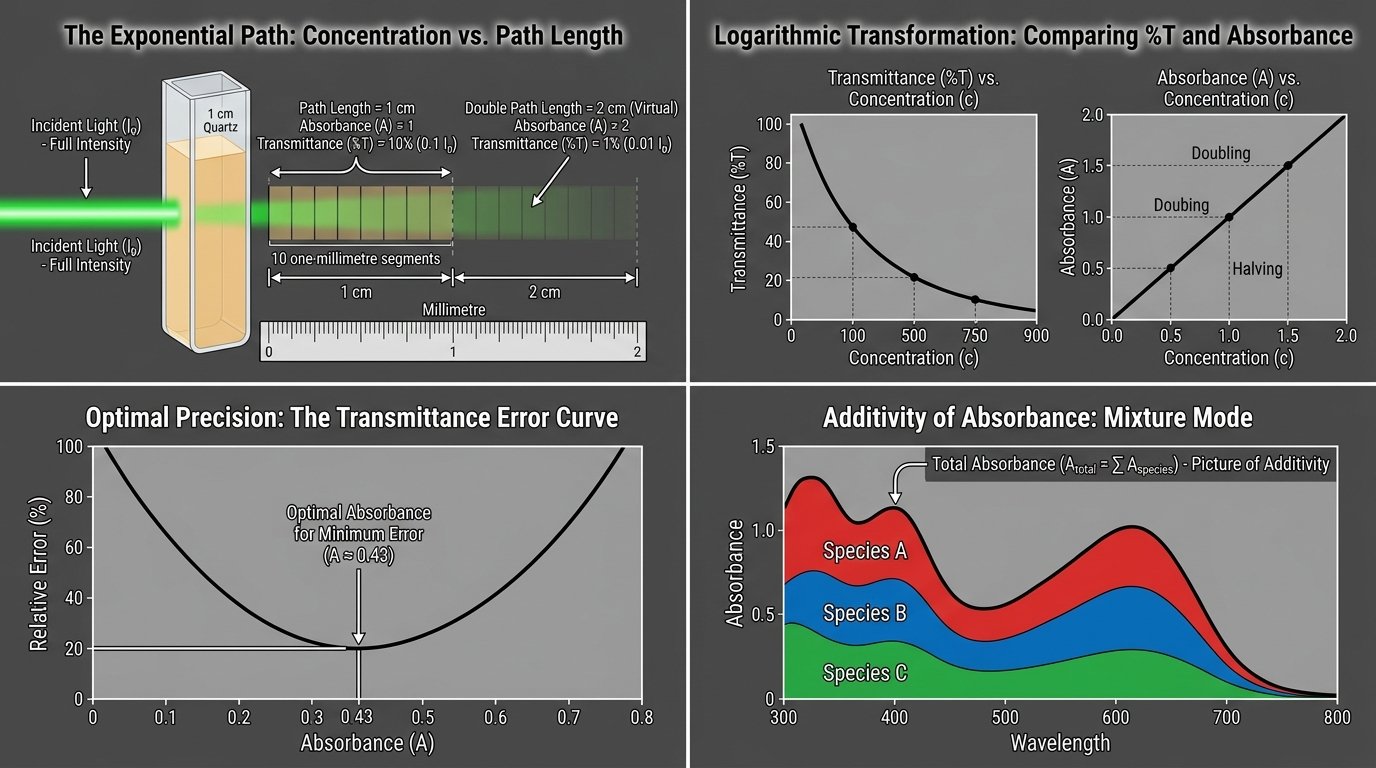 Beer Lambert law calculator uses: a spectrophotometer cuvette, a calibration curve on screen and a microplate reader